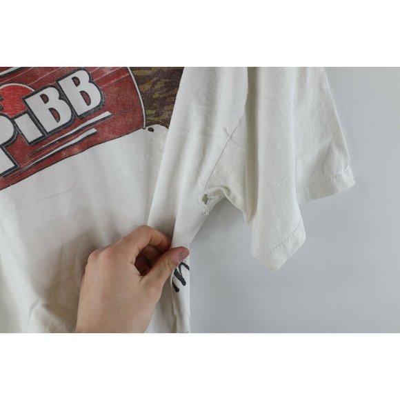 Vtg 90s Mens XL Distressed Mr Pibb Put It In Your Head Double Sided T-Shirt USA - Picture 6 of 10